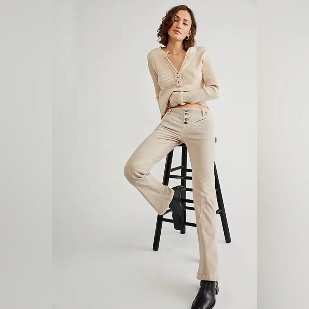 Free People Hit Back Slim Flare Pants - Picture 3 of 4
